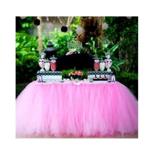 Jupe de Table en Tulle Rose 1 mètre x 80 cm - Photo 1/1