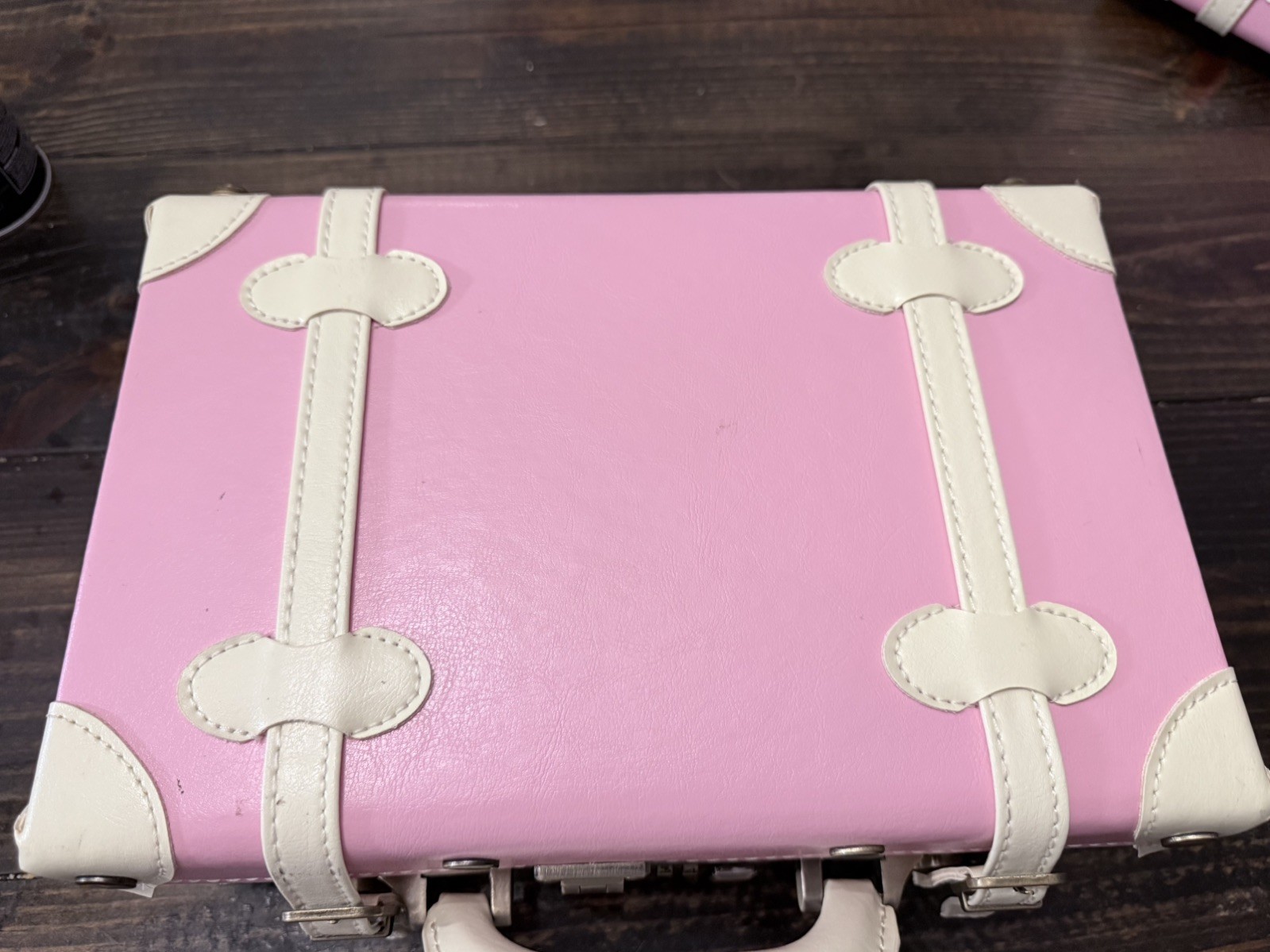 Mini Suitcase Makeup Leather Trunk Carry On Lock Combo Nwot