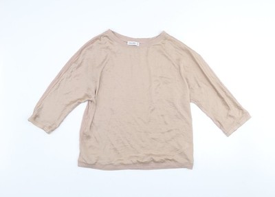 Gallery Damenbluse beige 3/4-Ärmel locker UK 14