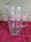 Vintage Anchor Hocking Glass Pitcher Tartan Manchester Heavy Clear 50 oz 9.5"H