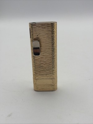 Vintage Colibri Weave Pattern Gold Tone Push Touch Lighter