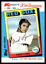 Fred Lynn 1982 Topps Kmart 20th Anniversary AL & NL MVP's #27 Red Sox MLB READ