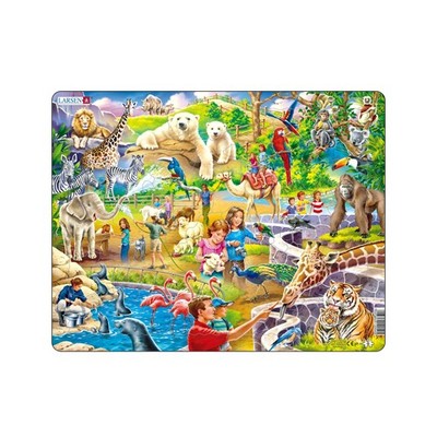 Larsen US30 Een spannende dag in de dierentuin, Frame puzzel met 48  (US IMPORT)