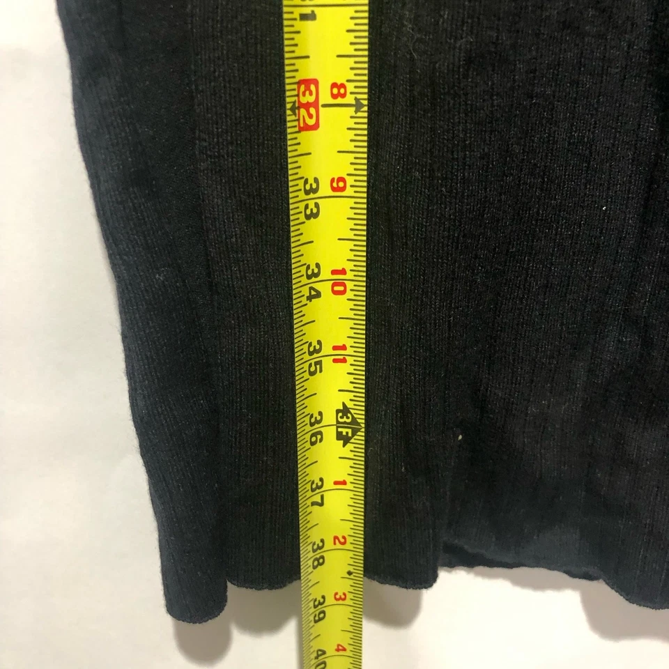 Everlane Womens The Luxe Wool Ribbed Long-Sleeve Dress Black Size L - Image 3 of 4