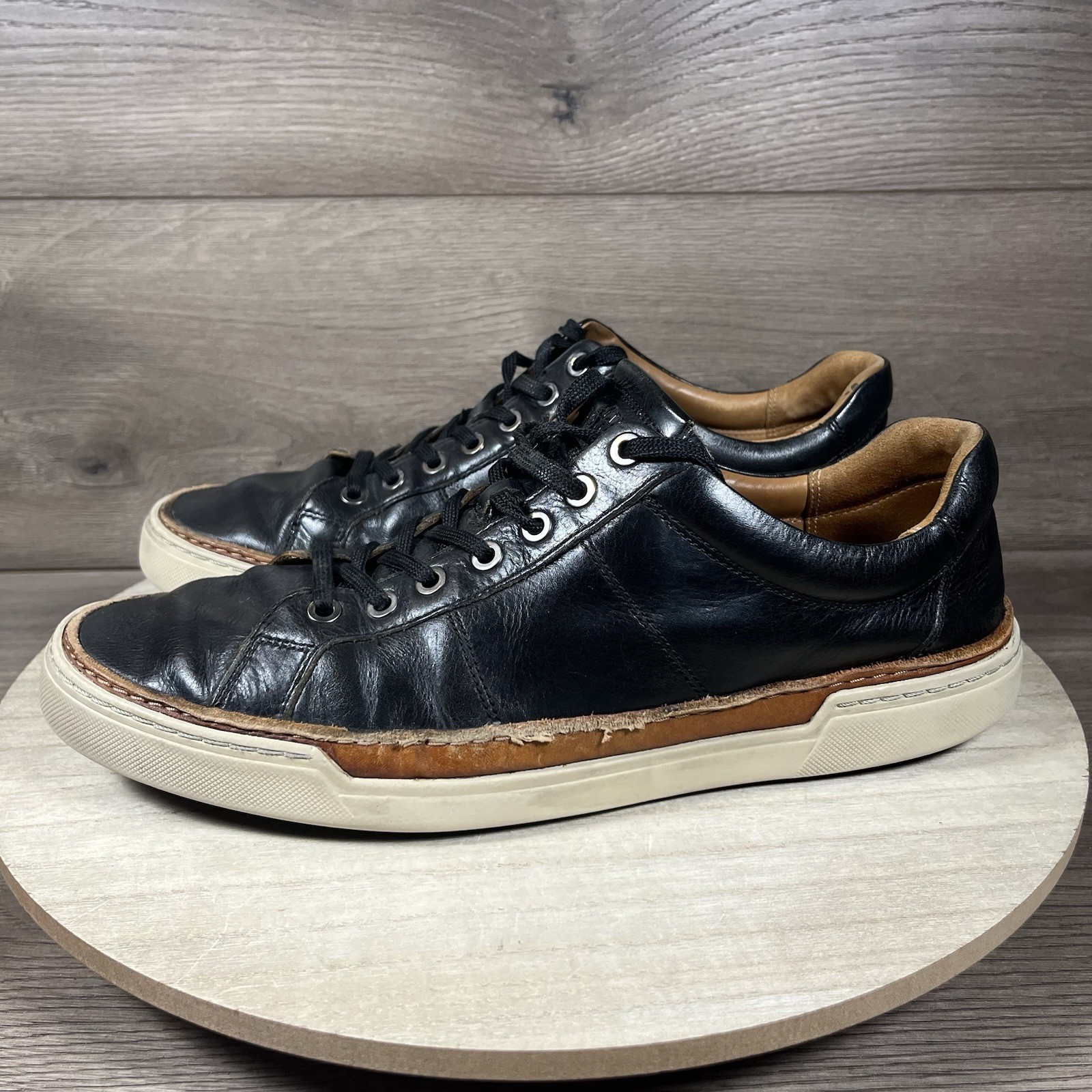 SAOLA Scarpe Allen Edmonds PORTER CITY nere in pelle sneakers casual da uomo taglia 11 5 D