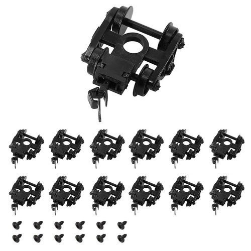 12pcs N Scale 1:160 Roller Bearing Truck Coupler 33" Plastic Wheels Screw