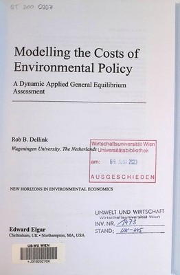 Modelling the Costs of Environmental Policy: A Dynamic Applied General Equilibri