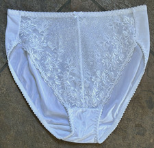 BALI Med White Second Skin  Lace Front Hi Cut Brief Panties 8281 VINTAGE NWOT