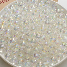 400Pcs 6Mm Clear White Bubble Beads Acrylic round Beads for Jewelry Making Plast