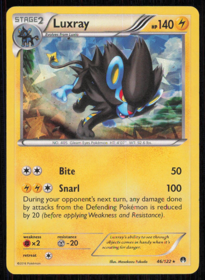 Luxray 46/122 Rare BREAKpoint Pokemon Lightly Played