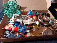 Vintage Collectible Junk Drawer Jewelry, Buttons, Toys, Misc. Lot