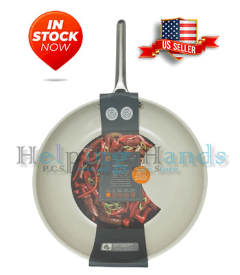 Masterclass Premium Cookware 11'' Heavy Duty Skillet Frying Pan Non-Stick Beige