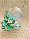 Unique Glass Ornament with Jumping Dolphins Glittery Accent 6" tall Excellent — photo 6