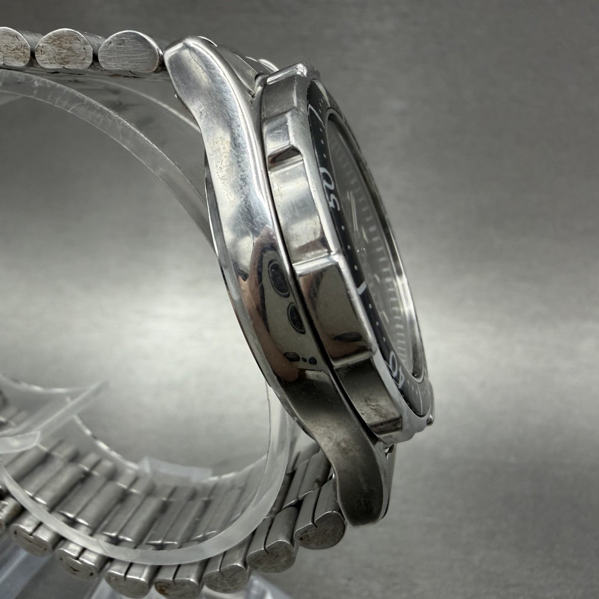 Orca Maruman Dive Watch Men 37mm Black Dial Steel Date Moonphase