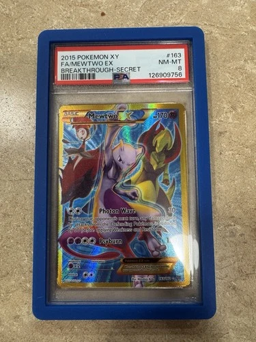 2015 POKEMON XY BREAKTHROUGH SECRET 163/162 FULL ART/MEWTWO EX PSA 8