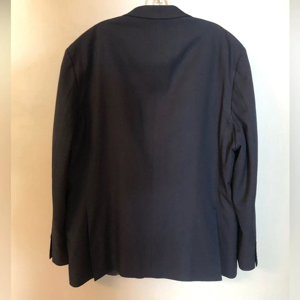 HAGGAR IN MOTION SIZE 46R TAILORED FIT THE BLAZER NAVY BLUE 2 BUTTON CLOSURE - Image 2 of 4