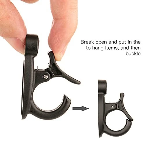 Paquete de 40 ganchos de suspensión de luz Elrswy, ganchos de luz de cuerda, ganchos atornillables negros - paquete de 40 Foto 3 de 4