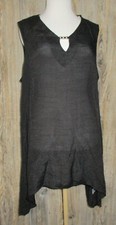 Sami & Jo NWT Womens Sze2X Black Lightweight Tank Top Dressy Career Witch Goth