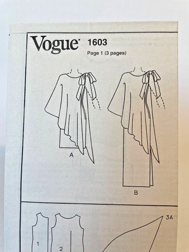 Vogue Designer Oscar de la Renta Sewing Pattern 1603 Evening Dress Sz 12-16 - Picture 3 of 3