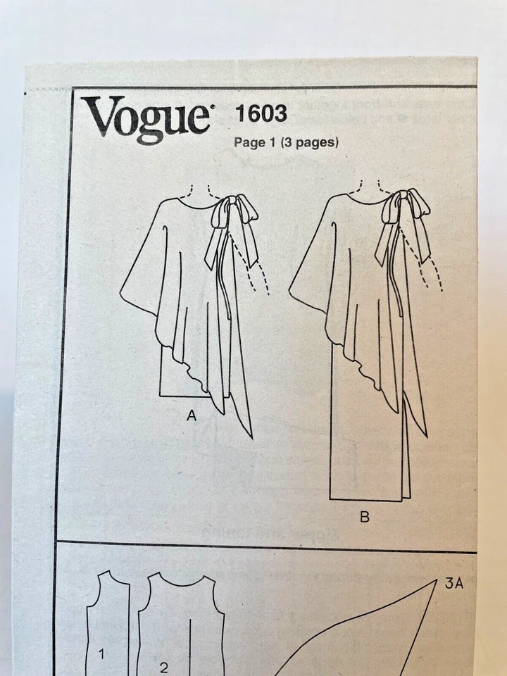 Vogue Designer Oscar de la Renta Sewing Pattern 1603 Evening Dress Sz 12-16 - Image 3 of 3