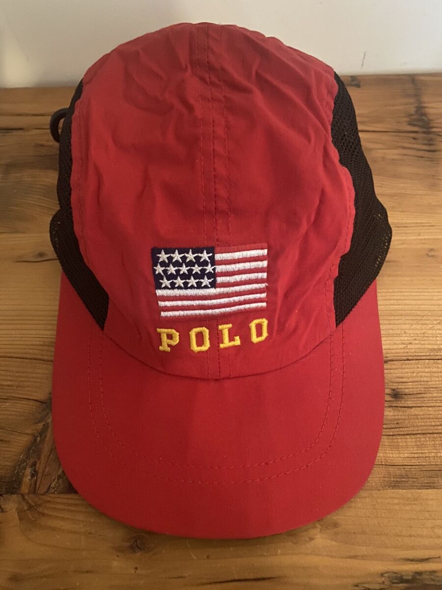 Rare VINTAGE Polo Sport Ralph Lauren Flag Nylon Mesh Cap OG Rare VINTAGE Polo Sport Ralph Lauren Flag Nylon Mesh Cap OG