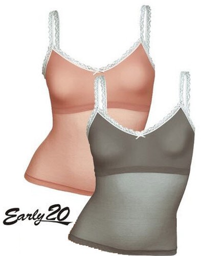 NEU 2 STÜCK HEMDCHEN m. SPITZE 32/34 36/38 44/46 A/B EARLY20 rosa + grau *628668 - 第 1/1 張圖片