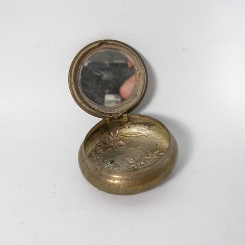 ANTICA SCATOLINA PORTA PILLOLE GIOIE STILE LIBERTY ART NOUVEAU IN OTTONE V596 - Bild 11 von 13
