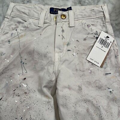 Polo Ralph Lauren Slacks Boys Size 7 Paint Splatter Cargo Polo Ralph Lauren Slacks Boys Size 7 Paint Splatter Cargo