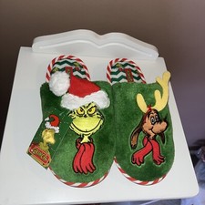 New Dr. Seuss THE GRINCH  MAX Slip On Slippers Size 2/3 Brand NEW Christmas  