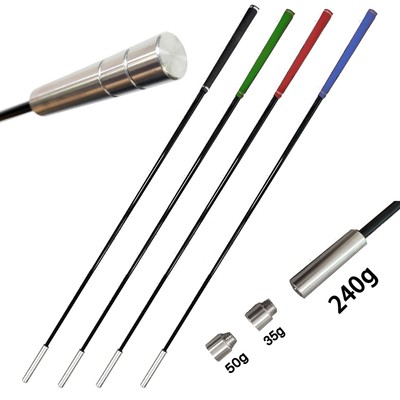 Rubber Grip Black Graphite Shaft Adjustable Golf Swing Speed Trainer Replacable