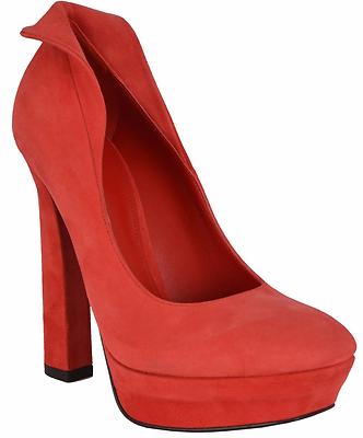 NEW Bottega Veneta Women's $720 Red Suede Platform Heel Pump Shoes 40