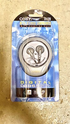 Coby Digital Stereo Earphone Sound Case Lightweight In-Ear Black Silver CVE20