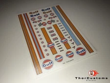 Water-Slide Decals clear 1/64 scale - Gulf, for Hot Wheels, Matchbox.