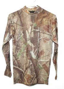 Under Armour ColdGear Camoflauge Shirt Youth Large Mock Turtleneck Realtree Camo