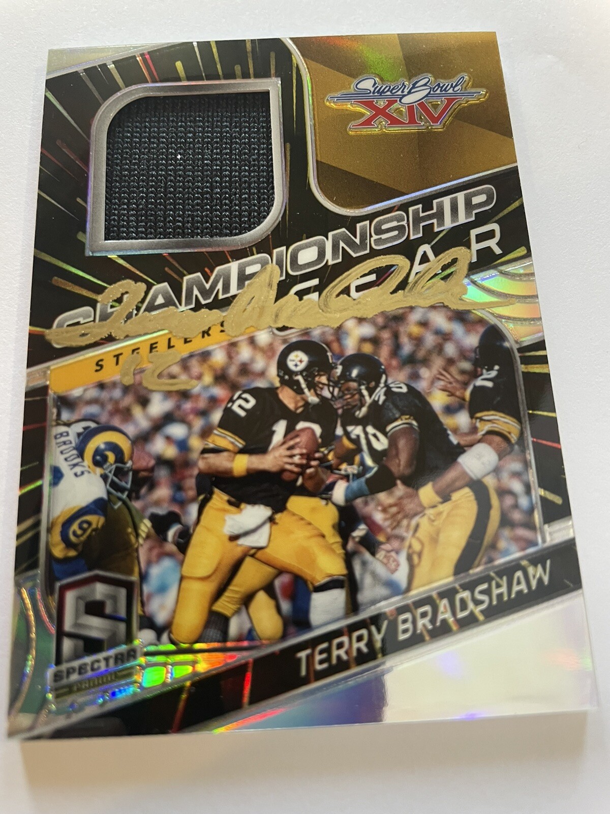 Terry Bradshaw Autographed Signed Pittsburgh Steelers Game Used Card 