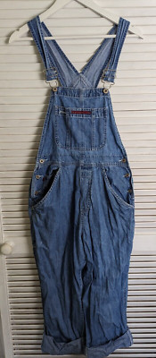 Damen Old Navy Denim Latzhose Größe Small W28 L21 Blau Jeans Turn Ups Style
