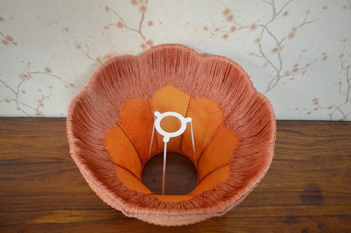 Lampshade eye dome burnt orange hand-stitched table lampshade floor lampshade - Picture 3 of 7