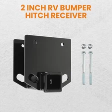 RV Bumper 4x4 Inch Square Tube Trailer Hitch 2-Inch Receiver Mount