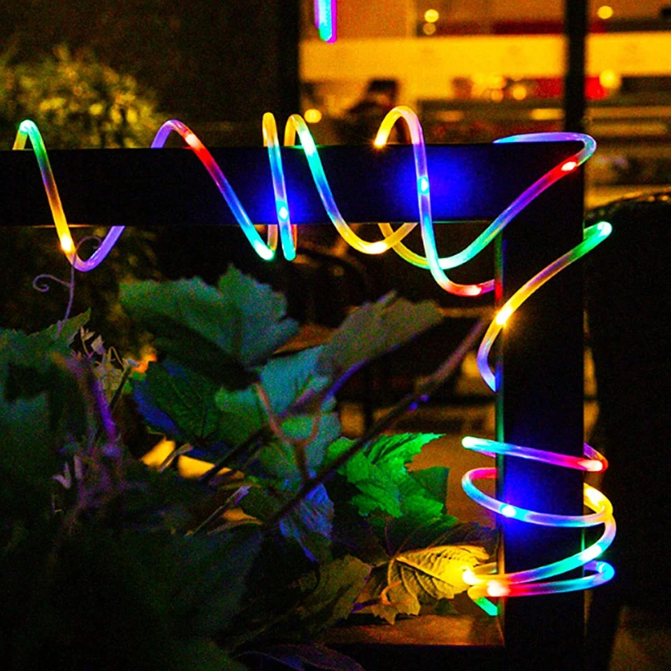 Solar Rope Lights Outdoor Waterproof LED PVC Tube Fairy String Light Garden xmas - Image 4 of 4