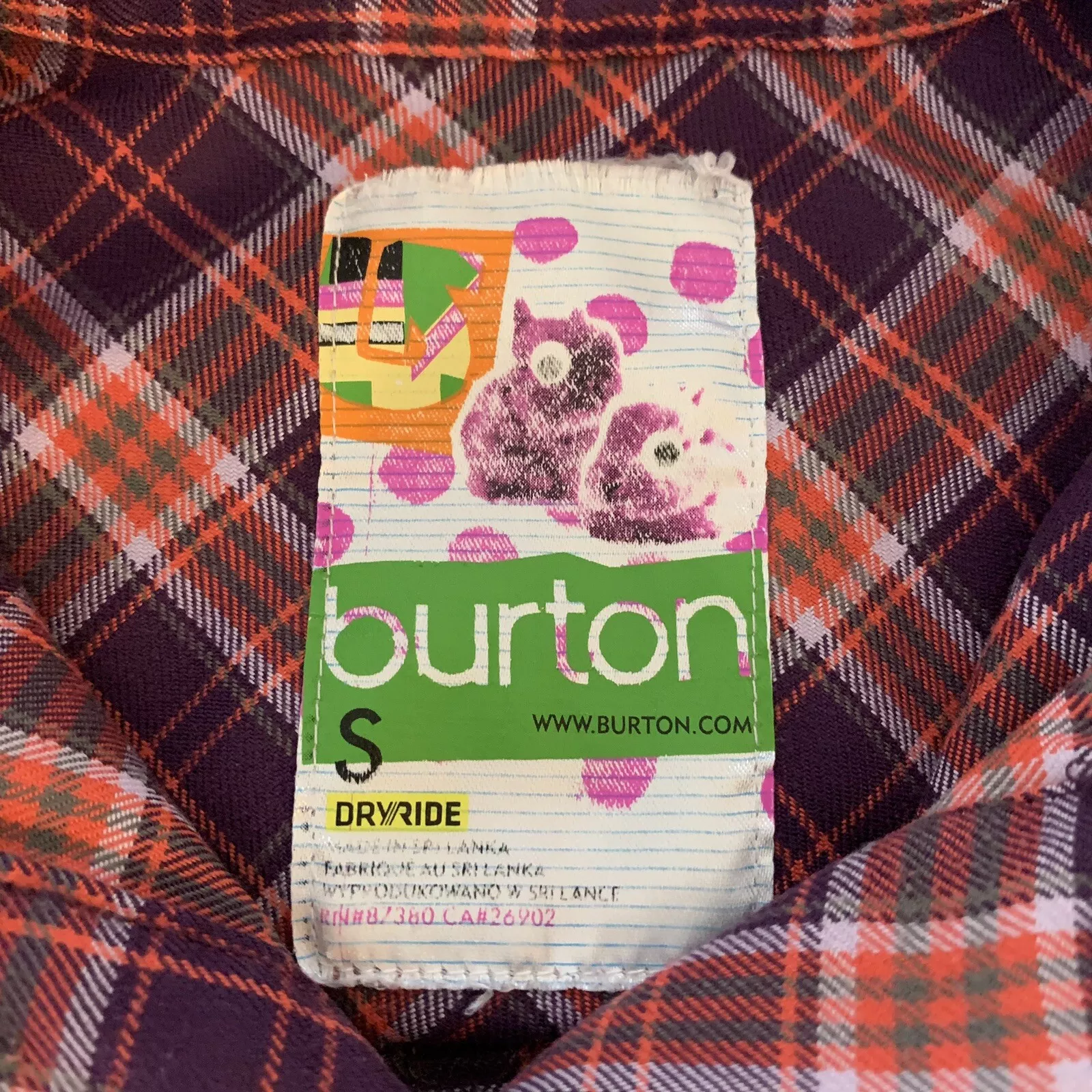 burton dryride snap front flannel pockets shirt