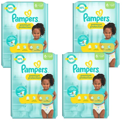 Pampers Premium Protection Windeln 4x 19 Stück = 76 Größe 6 Junior 13-18kg Sanft