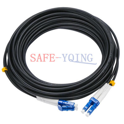 LC-LC UPC SM 9/125 Black Armored Fiber Cable Duplex Fiber Optic Patch Cord 20M