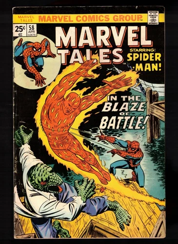 Marvel Tales 58 The Lizard & Torch!  (reprints Amazing Spider-Man 77)  1975 VG/F