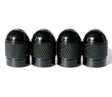 Black Dome Aluminum Tire Valve Caps - Sets Of 4 8 12 Or 20 - Universal