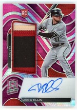 Drew Ellis 2022 Panini Chronicles Spectra RC Jersey Patch Auto Neon Pink #44/49
