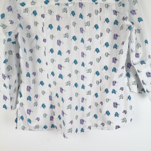 Laura Ashley Womens Shirt White UK 8 Long Sleeve Butterfly Print Pockets - Picture 8 of 20