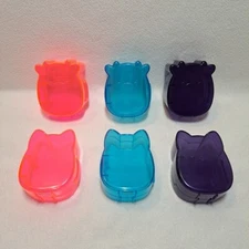 Squish-A-Longs Empty Capsule Container Case Cow Cat Pink Blue Purple Neon Clear