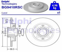 Delphi 2X Bremsscheibe Hinten Ø244 Mm FüR Opel Crossland X 75 1.2 1.6 Turbo D