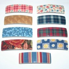 Barrette Metal Hair Clip Women Vintage 1980 1990s Country Pattern Made in France