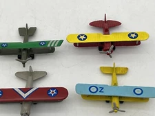 Vintage Airplane Miniatures Biplane PT-17's and SE5A's 4 Planes